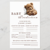Cosy Teddy Bear Babydusche Vorhersagekarte Flyer (Vorne)