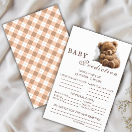 Cosy Teddy Bear Babydusche Vorhersagekarte Flyer
