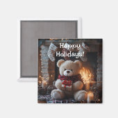 Cosy Teddy Bear Holiday Design Magnet (Vorderseite/Rückseite)