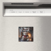 Cosy Teddy Bear Holiday Design Magnet (In Situ (Geschirrspüler))