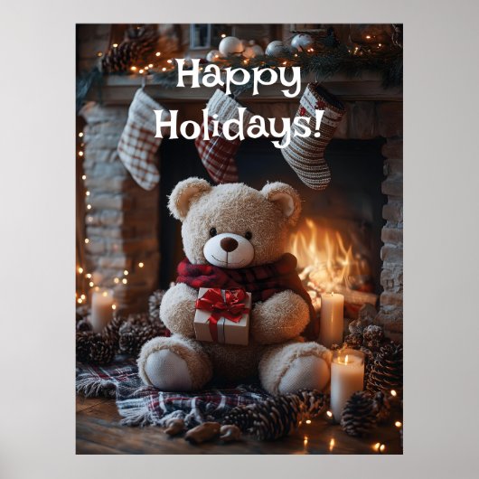 Cosy Teddy Bear Holiday Design Poster (Vorne)