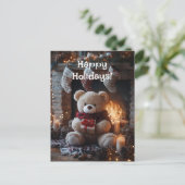 Cosy Teddy Bear Holiday Design Postkarte (Stehend Vorderseite)