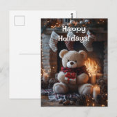 Cosy Teddy Bear Holiday Design Postkarte (Vorne/Hinten)