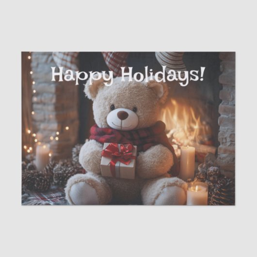 Cosy Teddy Bear Holiday Design Seidenpapier (Vorderseite)
