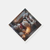 Cosy Teddy Bear Holiday Design Serviette (Ecke)