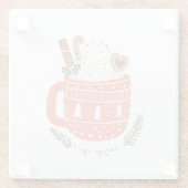 Cosy Up Hot Cococoa Tasse Weihnachten Urlaub Glasuntersetzer (Rückseite)