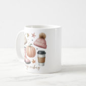 Cosy Vibes Fall-Themed Kaffeetasse (Vorderseite Links)