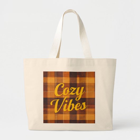 "Cosy Vibes" Karierte Tasche (Vorne)