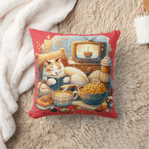 Cosy Vibes only: Cat, Book, Mac & Käse, Kaffee Kissen