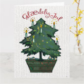 Cosy Vintage Christmas Tree Glæig Jul Karte (Gelbe Blume)