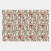 Cosy Vintage Weihnachtsgeschenk Geschenkpapier Set (Vorderseite)