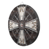 Cosy Warm rustic Holz Grain Familie Monogram Dart Dartscheibe (Vorderseite rechts)