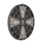 Cosy Warm rustic Holz Grain Familie Monogram Dart Dartscheibe (Vorderseite Links)