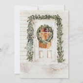 Cosy Watercolor Weihnachts-Party Einladung (Rückseite)