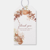 Cosy White Autumn Pumpkin Fox Vielen Dank Geschenkanhänger (Vorderseite)