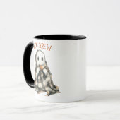 Cosy White Ghost Boo Brew Halloween Kaffee Tasse (Vorderseite Links)