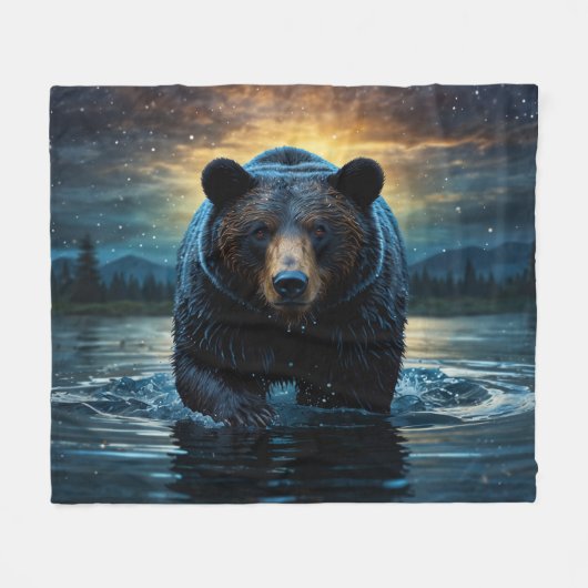 Cosy Wilderness Bear Blanket Fleecedecke (Vorderseite (Horizontal))