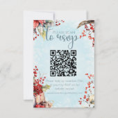 Cosy Winter Rowan Beerenbouquet QR Code Wedding RSVP Karte (Vorderseite)