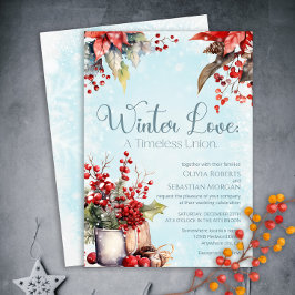 Cosy Winter Rowan Beerenbouquet Wedding Einladung