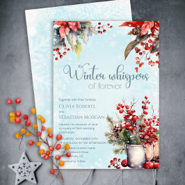 Cosy Winter Rowan Beerenbouquet Wedding Einladung
