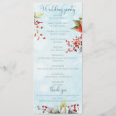 Cosy Winter Rowan Beerenbouquet Wedding Programm (Rückseite)