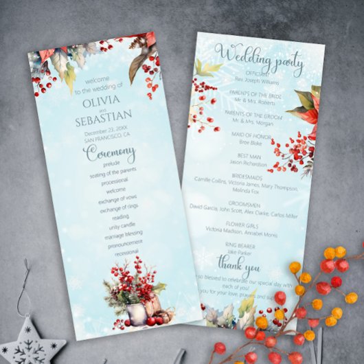 Cosy Winter Rowan Beerenbouquet Wedding Programm