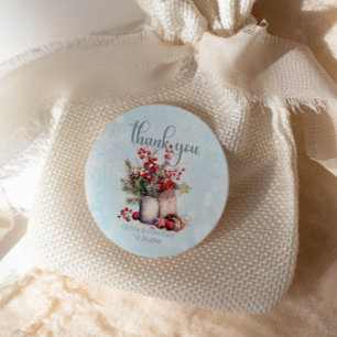 Cosy Winter Rowan Beerenbouquet Wedding Runder Aufkleber