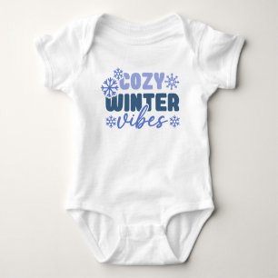 Cosy Winter Vibes - Snowflake Typografie Baby Strampler