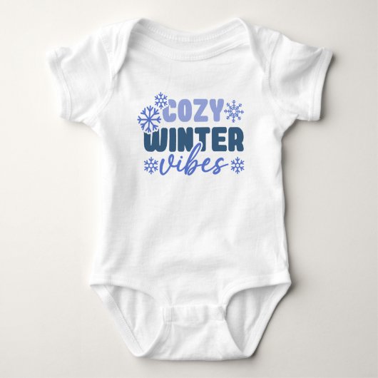 Cosy Winter Vibes - Snowflake Typografie Baby Strampler (Vorderseite)