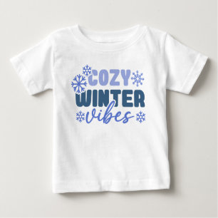 Cosy Winter Vibes - Snowflake Typografie Baby T-shirt
