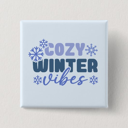 Cosy Winter Vibes - Snowflake Typografie Button (Vorderseite)
