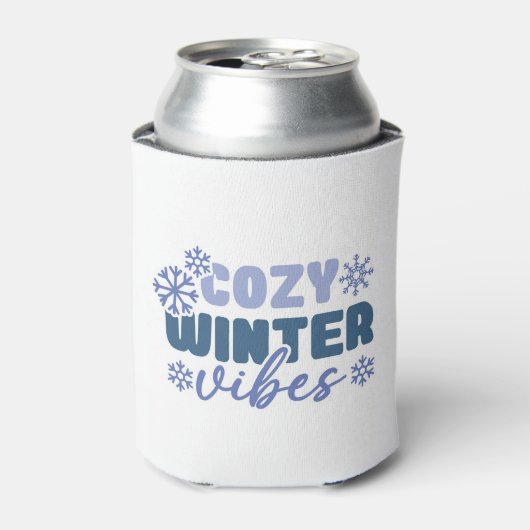 Cosy Winter Vibes - Snowflake Typografie Dosenkühler (Kanne Vorderseite)