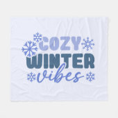 Cosy Winter Vibes - Snowflake Typografie Fleecedecke (Vorderseite (Horizontal))