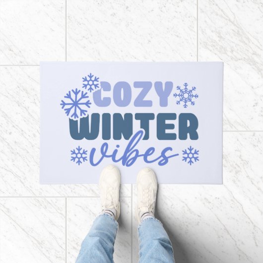 Cosy Winter Vibes - Snowflake Typografie Fußmatte (Indoor)