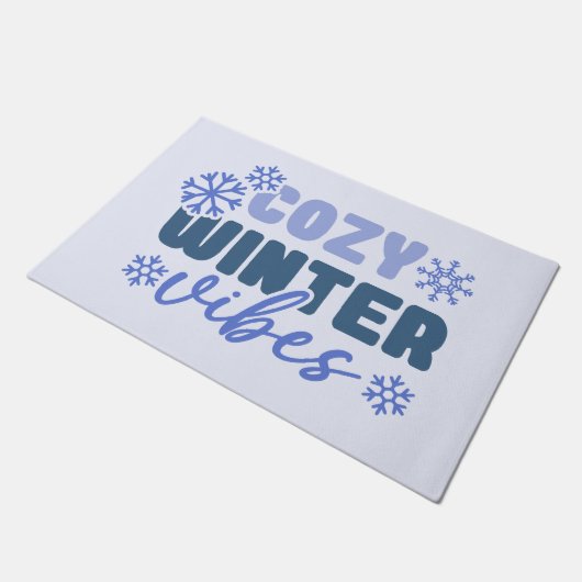 Cosy Winter Vibes - Snowflake Typografie Fußmatte (Schrägansicht)