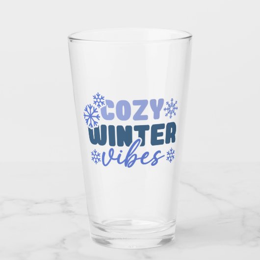 Cosy Winter Vibes - Snowflake Typografie Glas (Vorderseite)