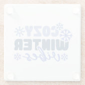 Cosy Winter Vibes - Snowflake Typografie Glasuntersetzer (Rückseite)