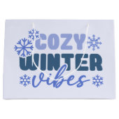 Cosy Winter Vibes - Snowflake Typografie Große Geschenktüte (Vorderseite)
