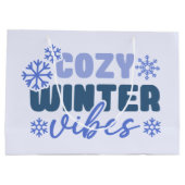 Cosy Winter Vibes - Snowflake Typografie Große Geschenktüte (Rückseite)