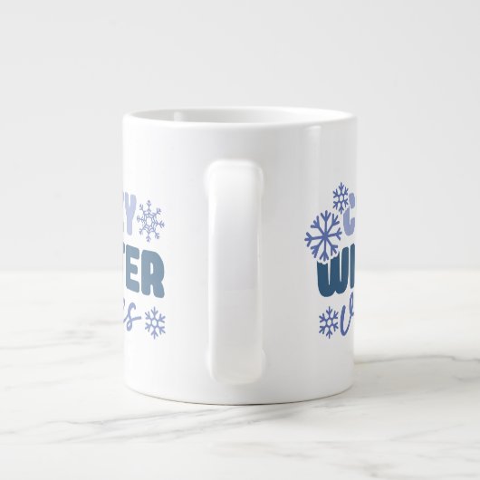 Cosy Winter Vibes - Snowflake Typografie Jumbo-Tasse (Rückseite)