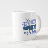 Cosy Winter Vibes - Snowflake Typografie Jumbo-Tasse (Vorderseite Rechts)