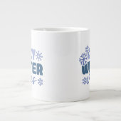 Cosy Winter Vibes - Snowflake Typografie Jumbo-Tasse (Vorderseite)