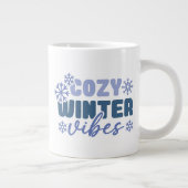 Cosy Winter Vibes - Snowflake Typografie Jumbo-Tasse (Rechts)