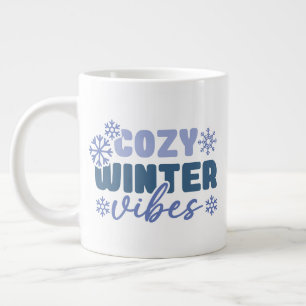 Cosy Winter Vibes - Snowflake Typografie Jumbo-Tasse