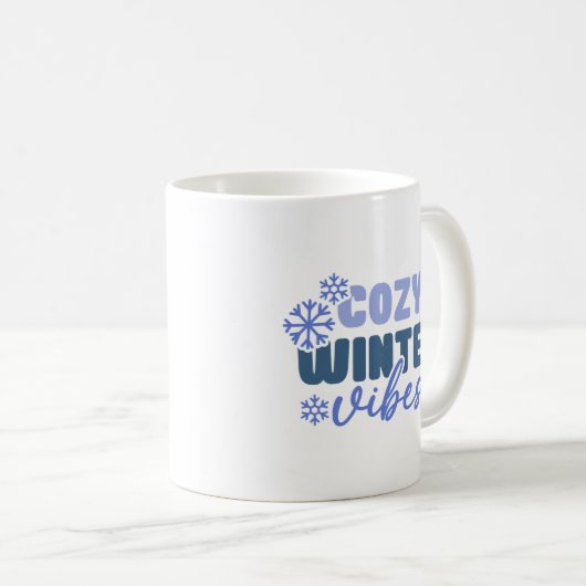 Cosy Winter Vibes - Snowflake Typografie Kaffeetasse (VorderseiteRechts)