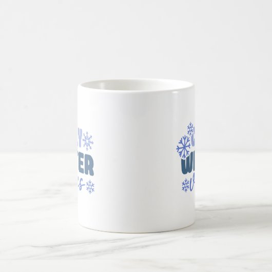 Cosy Winter Vibes - Snowflake Typografie Kaffeetasse (Mittel)