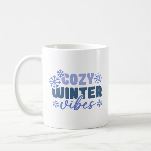 Cosy Winter Vibes - Snowflake Typografie Kaffeetasse (Links)