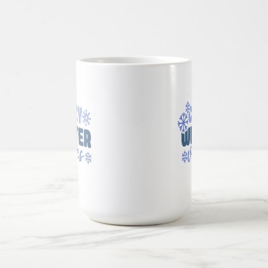 Cosy Winter Vibes - Snowflake Typografie Kaffeetasse (Mittel)
