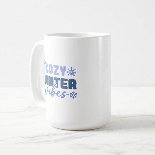 Cosy Winter Vibes - Snowflake Typografie Kaffeetasse (Vorderseite Links)