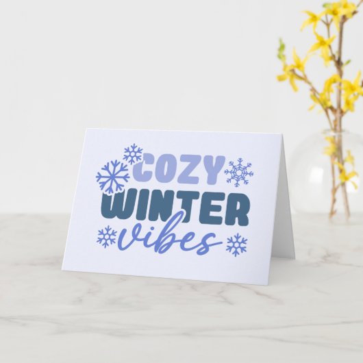 Cosy Winter Vibes - Snowflake Typografie Karte (Gelbe Blume)